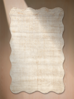 Nayra Hand-woven Scalloped Rug - Beige