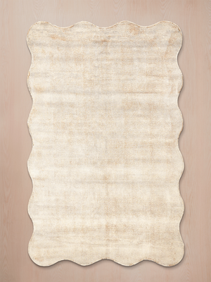 Nayra Hand-woven Scalloped Rug - Beige