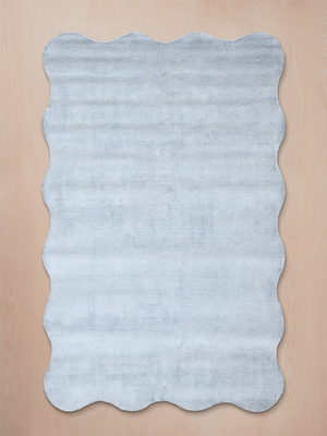 Reyma Hand-woven Scalloped Rug - Pale Blue