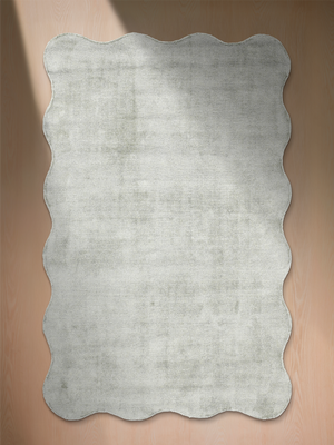 Saphera Hand-woven Scalloped Rug - Sage Green
