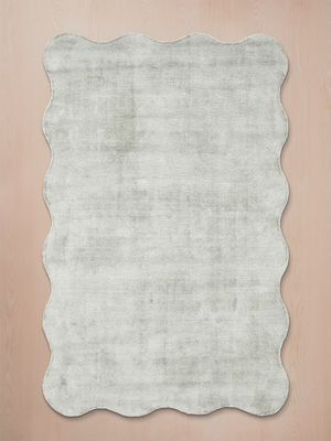 Saphera Hand-woven Scalloped Rug - Sage Green
