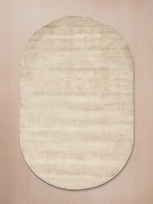 Aaruni Hand-woven Oval Rug - Beige