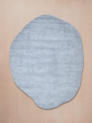 Mehira Hand-woven Organic Abstract Rug - Pale Blue