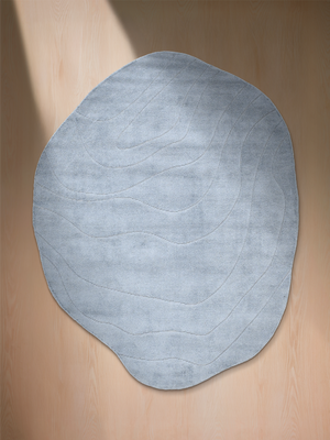 Mehira Hand-woven Organic Abstract Rug - Pale Blue