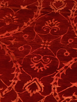Mohair Hand-knotted Wool & Silk Persian Rug - Rust