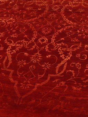 Mohair Hand-knotted Wool & Silk Persian Rug - Rust