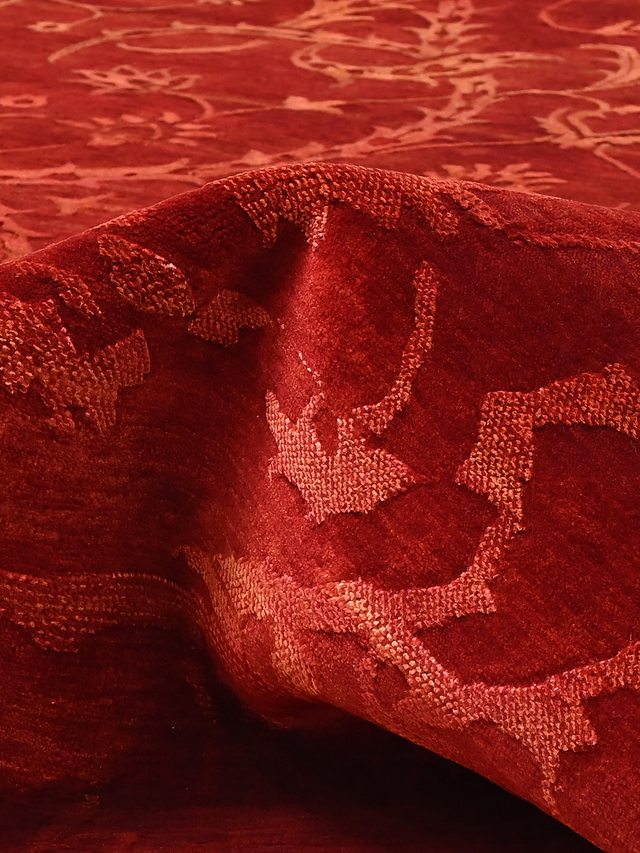 Mohair handgeknüpfter Teppich aus Wolle und Seide