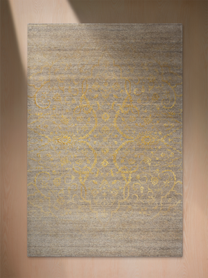 Erbe Hand-knotted Wool & Silk Persian Rug - Beige