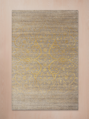 Erbe Hand-knotted Wool & Silk Persian Rug - Beige