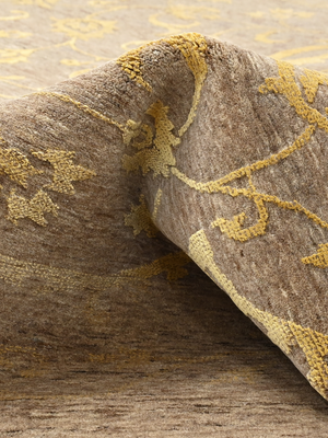 Zuri Hand-knotted Wool & Silk Persian Rug - Ochre
