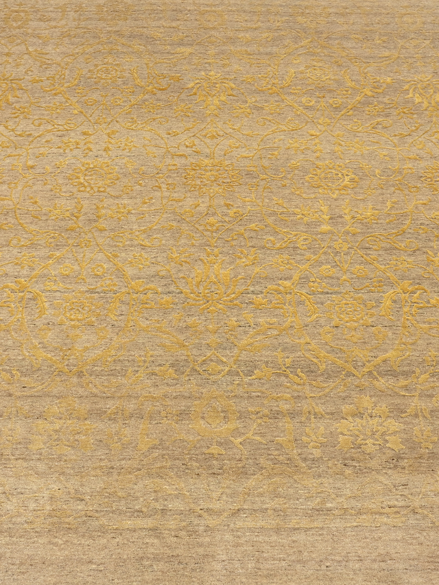 Manifest handgeknüpfter Teppich aus Wolle und Seide