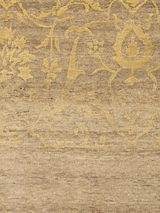 Manifest handgeknüpfter Teppich aus Wolle und Seide