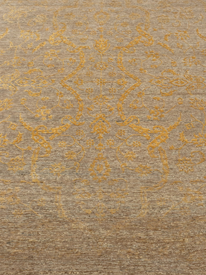 Aprezo Hand-knotted Wool & Silk Persian Rug - Beige