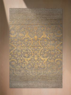 Aprezo Hand-knotted Wool & Silk Persian Rug - Beige