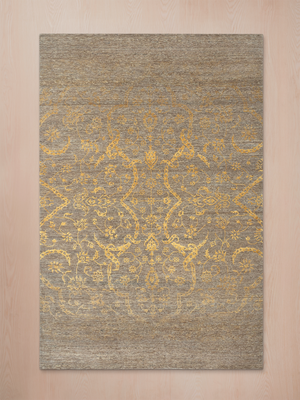 Aprezo Hand-knotted Wool & Silk Persian Rug - Beige