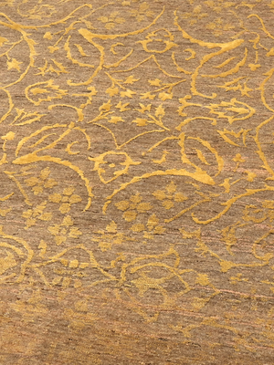 Gulnar Hand-knotted Wool & Silk Persian Rug - Ochre