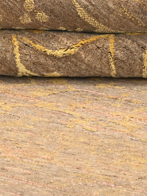 Gulnar Hand-knotted Wool & Silk Persian Rug - Ochre