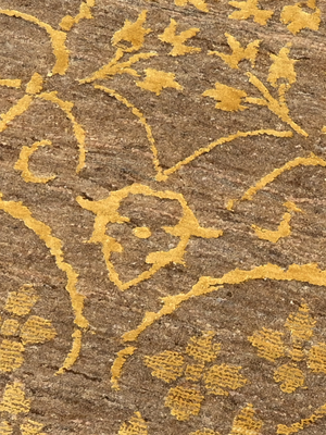 Gulnar Hand-knotted Wool & Silk Persian Rug - Ochre