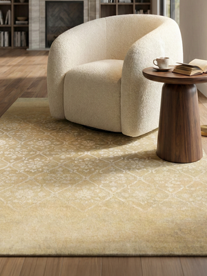 Acar Hand-knotted Wool & Silk Persian Rug - Beige