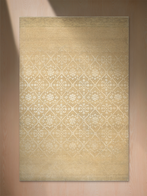 Acar Hand-knotted Wool & Silk Persian Rug - Beige