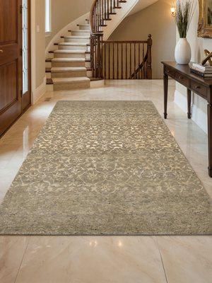 Mode Hand-knotted Wool & Silk Persian Rug - Grey