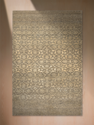 Mode Hand-knotted Wool & Silk Persian Rug - Grey