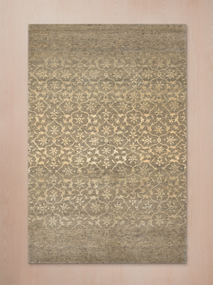 Mode Hand-knotted Wool & Silk Persian Rug - Grey