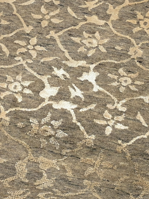 Mode Hand-knotted Wool & Silk Persian Rug - Grey