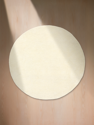 Ameen Round Hand-tufted Wool Rug - Ivory