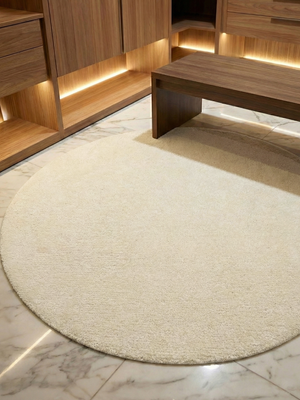 Ameen Round Hand-tufted Wool Rug - Ivory