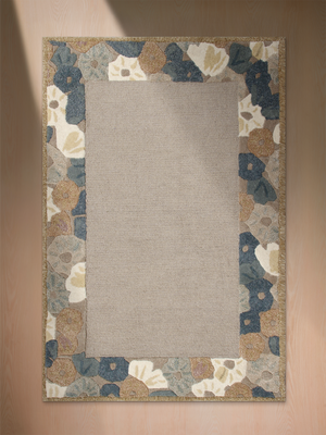Egle Hand-tufted Wool Floral Rug - Rust