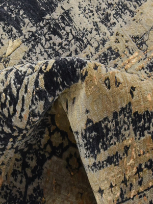 Tessa Hand-knotted Bamboo Silk & Wool Distressed Rug - Black