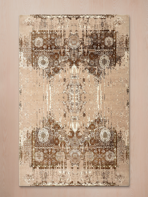 Becca Hand-knotted Bamboo Silk & Wool Persian Rug - Brown