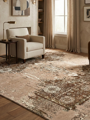 Becca Hand-knotted Bamboo Silk & Wool Persian Rug - Brown