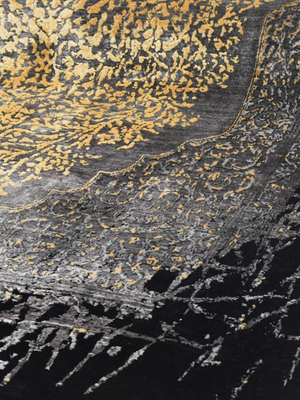 Nauheed Hand-knotted Bamboo Silk & Wool Persian Rug - Black