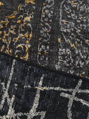 Nauheed Hand-knotted Bamboo Silk & Wool Persian Rug - Black