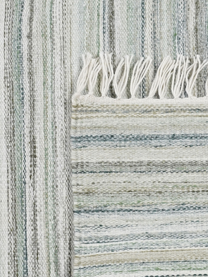 Janet Hand-woven Indoor-Outdoor Striped Rug - Green