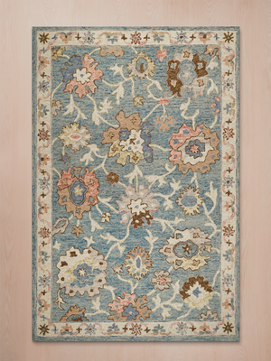 Tahmina Hand-tufted Wool Persian Rug - Blue