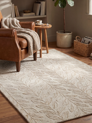 Yoan Hand-tufted Wool Floral Rug - Beige