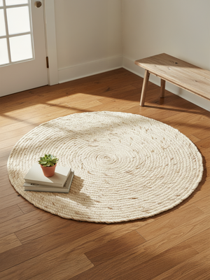 Selma Hand-woven Wool Rug - Cream